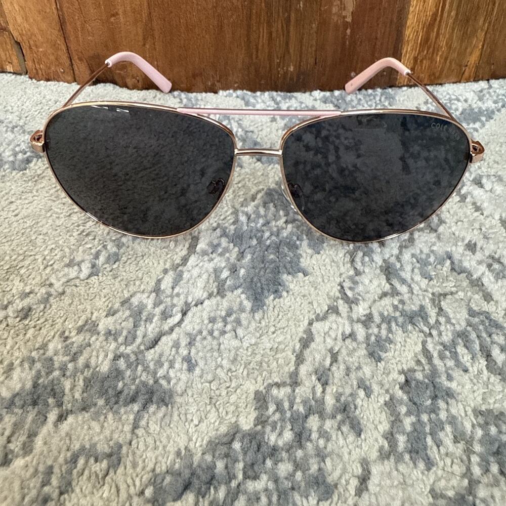 Cole Haan CH9036 Rose Gold Pink Frame Polarized Gray Lens Aviator Sunglasse